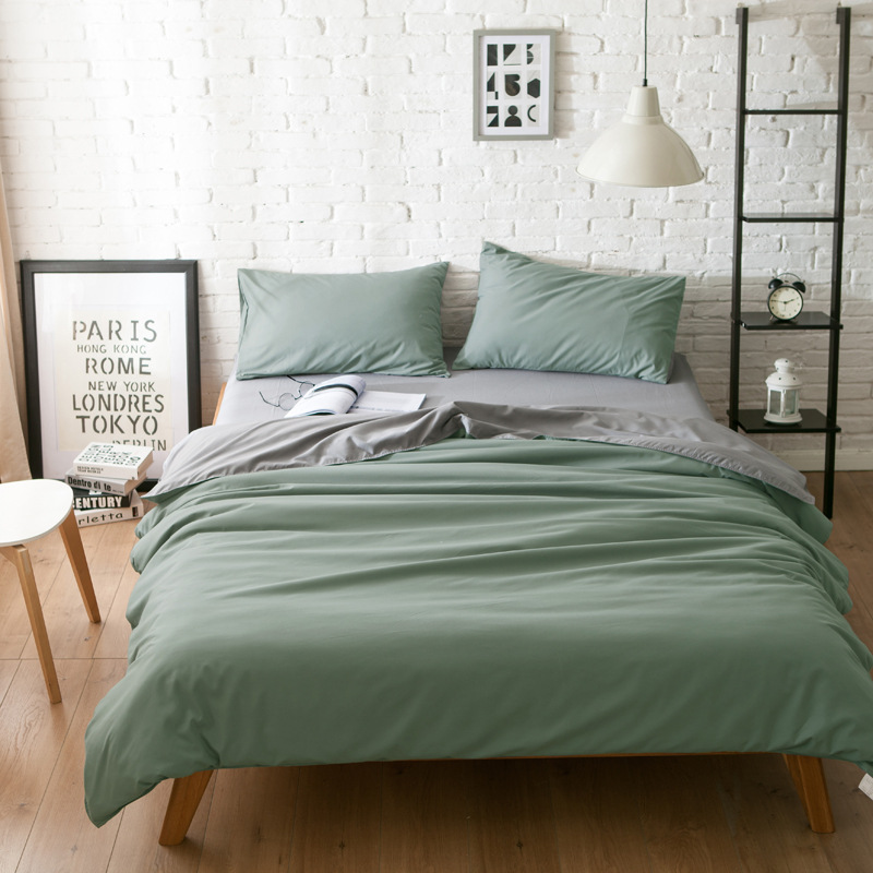 Spring New Product, Solid Color Nordic Ins Bedding Four-piece Set, Plain Home Textile Duvet Cover, Three-piece Set For_voghion.com