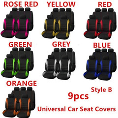 外貿通用5座2座汽車布藝座椅套坐墊9件套速賣通跨境帶線縫