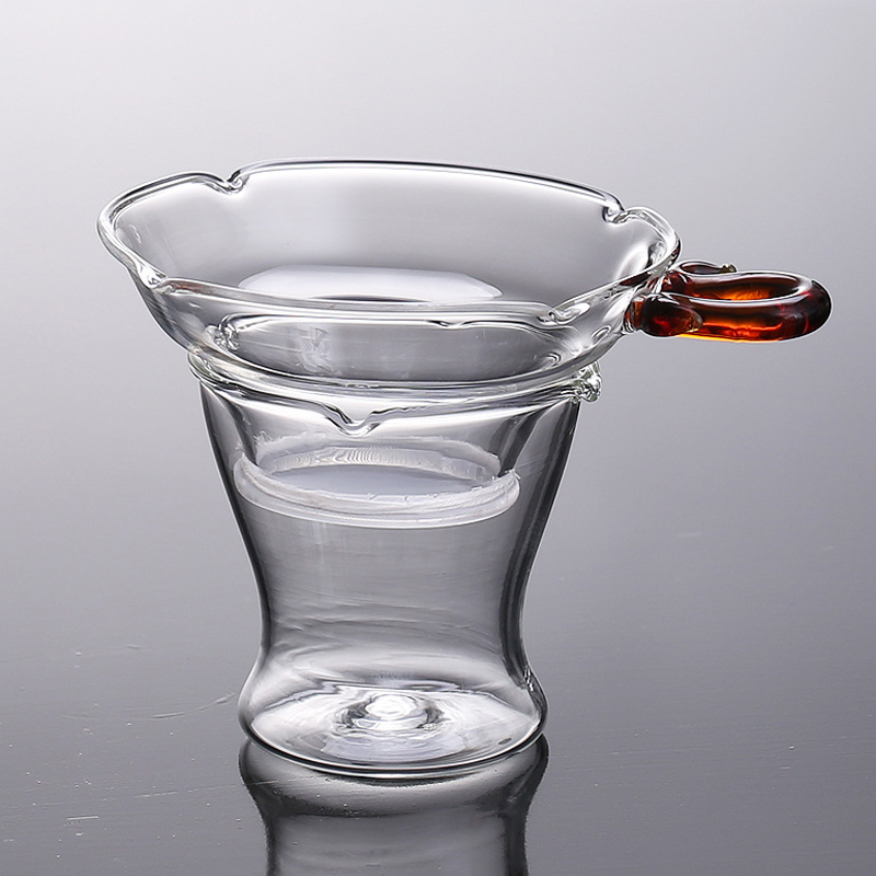 Colador de té de vidrio Filtro de té de vidrio Kung Fu juego de té accesorios Filtro de té partido red