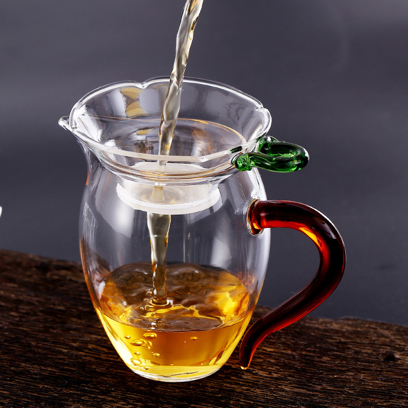 Fuga de té taza justa juego de té estante filtro de vidrio Kung Fu juego de té Ceremonia de té taza separación fabricante de té filtro red