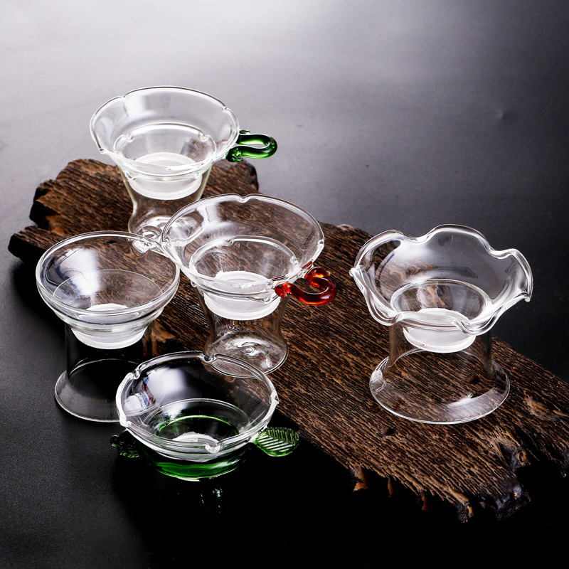 Colador de té de vidrio Filtro de té de vidrio Kung Fu juego de té accesorios Filtro de té partido red