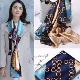 优雅气质款高端蚕丝丝巾时尚花卉马蹄莲仿真丝纱巾防晒围巾披肩女