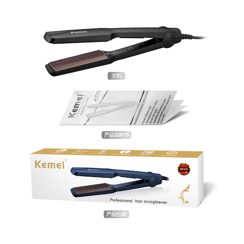 Peine alisador de cabello Kemei KM-332 con pantalla digital LED, temperatura ajustable multinivel, especializado para cabello seco y húmedo, plancha de pelo de temperatura constante. image 4