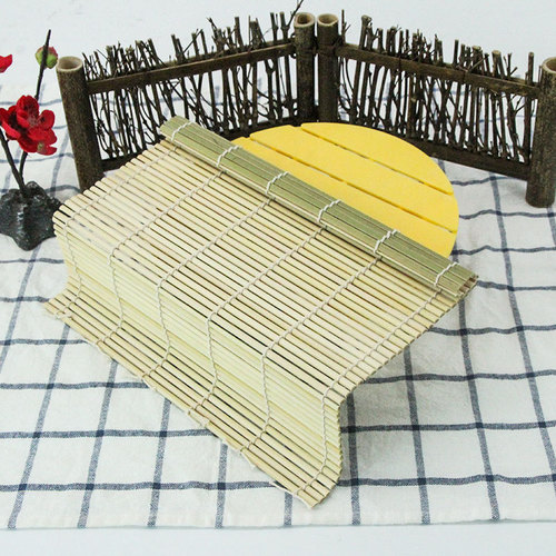Factory direct sales green leather sushi curtain sushi mat sushi roll seaweed rice sushi sushi bamboo mat sushi gadgets