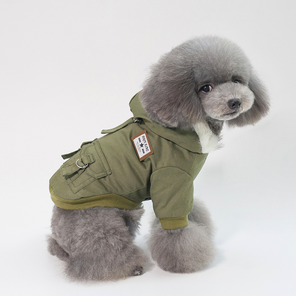 Ropa para mascotas ropa para perros Otoño e Invierno nueva ropa para mascotas de dos patas ropa acolchada de algodón