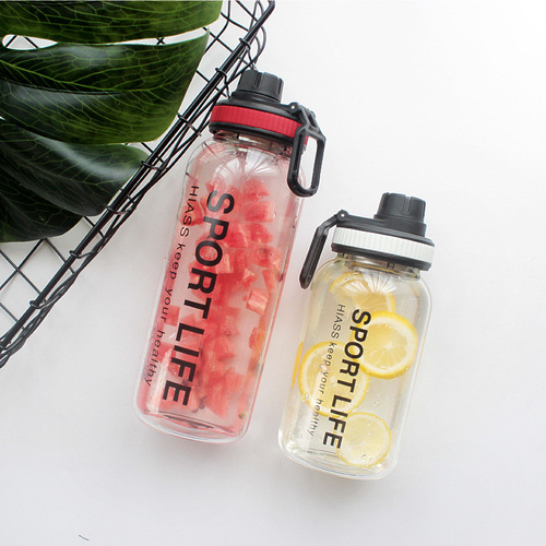 New Product Promotion 1000ml Glass Cup for Korean, Unisex Student Water Bottle, Sports Portable Tea Cup