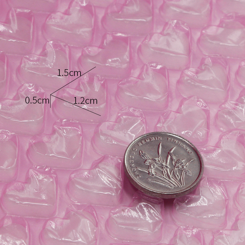 Bolsa de película de burbuja de amor rosa en forma de corazón embalaje expreso espuma burbuja almohadilla de papel de burbuja engrosada 30cm envío gratuito