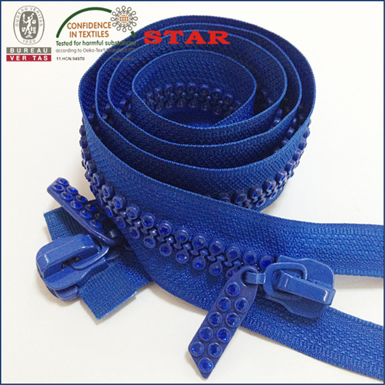 10#捷克A钻双排钻彩钻羽绒服拉链门襟拉链高品质拉链