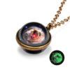 Fashionable starry sky, double-sided retro pendant, necklace, European style, new collection