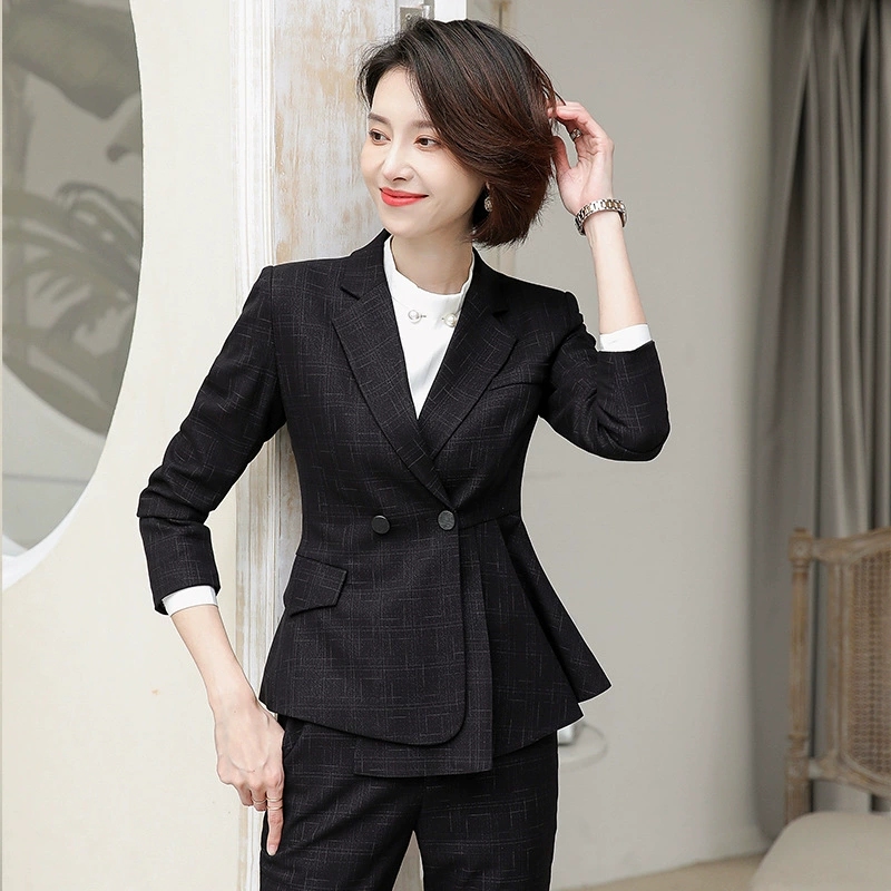 Осенний новый костюм, женские модные профессиональные брюки, темперамент, веер богини, учителя красоты, рабочая одежда для колледжа