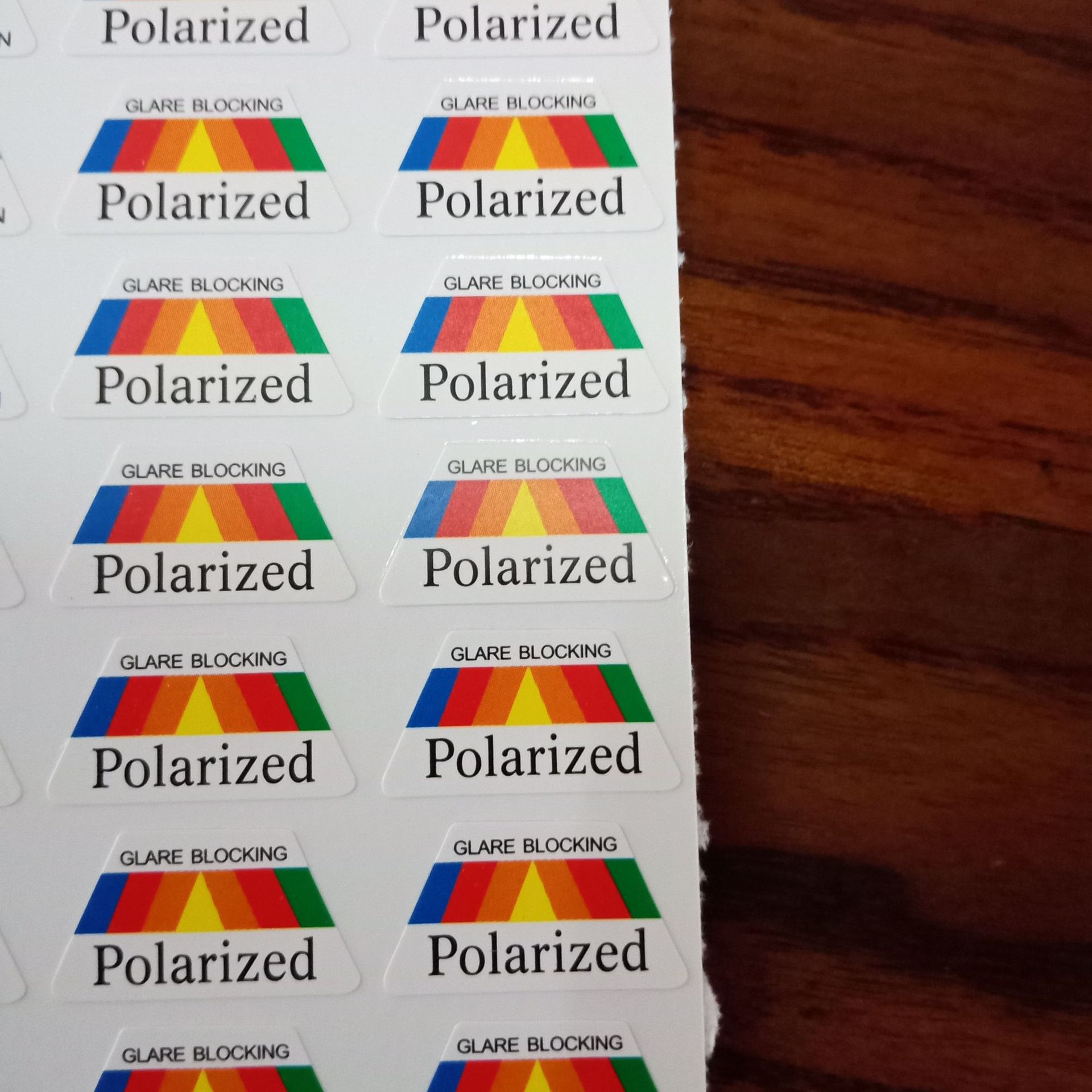 三种宝利莱偏光片贴标眼镜静电贴纸彩色保利来镜片贴 Polarized