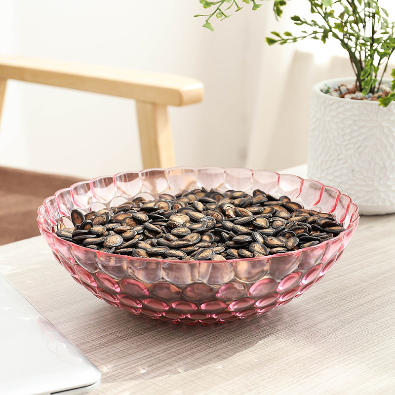 Plato de frutas transparente de plástico, estilo europeo moderno