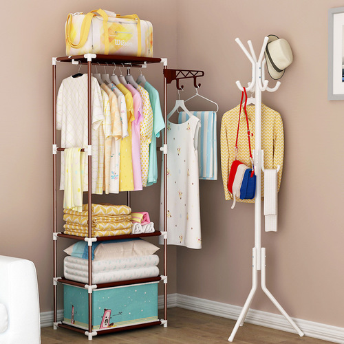 Fashionable clothing rack, indoor large floor-standing hanger, bedroom simple clothes hanger, creative clothes rack, storage rack