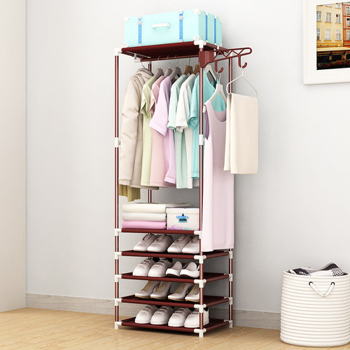 Fashionable clothing rack, indoor large floor-standing hanger, bedroom simple clothes hanger, creative clothes rack, storage rack