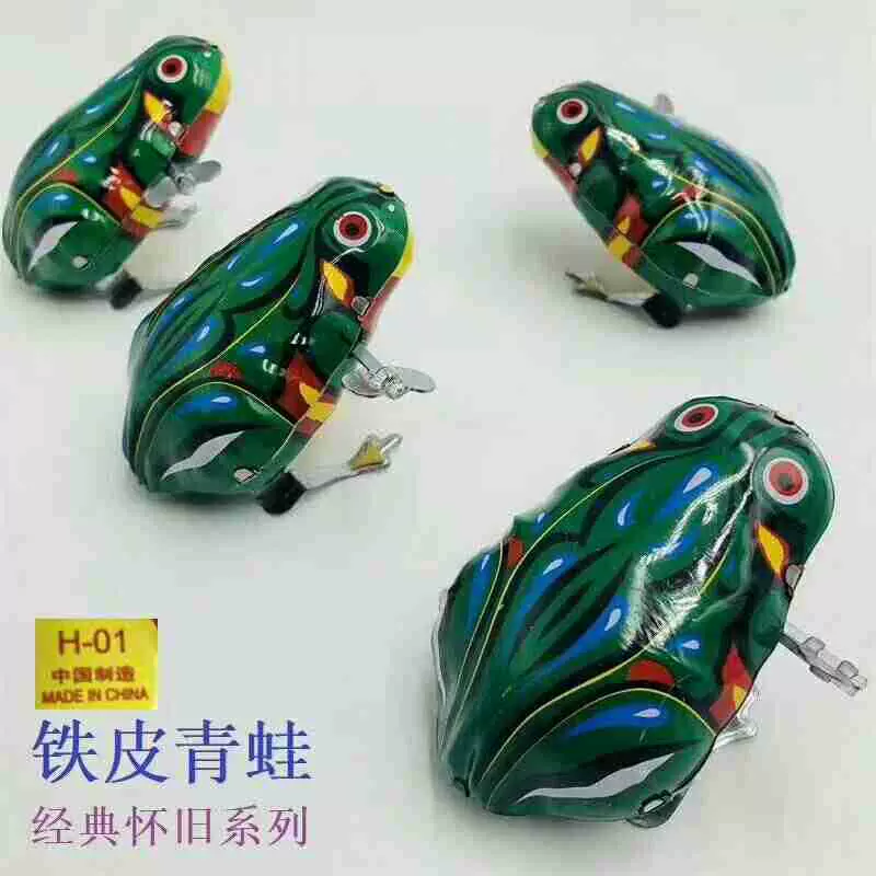 批发复古铁皮青蛙，铁皮公鸡，铁皮老鼠，铁皮兔子，地摊玩具发条