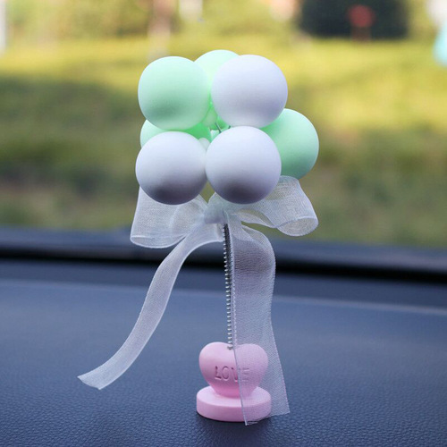 汽车弹簧摇头告白气球摆件 车内心形黏土可爱创意中控台个性装饰