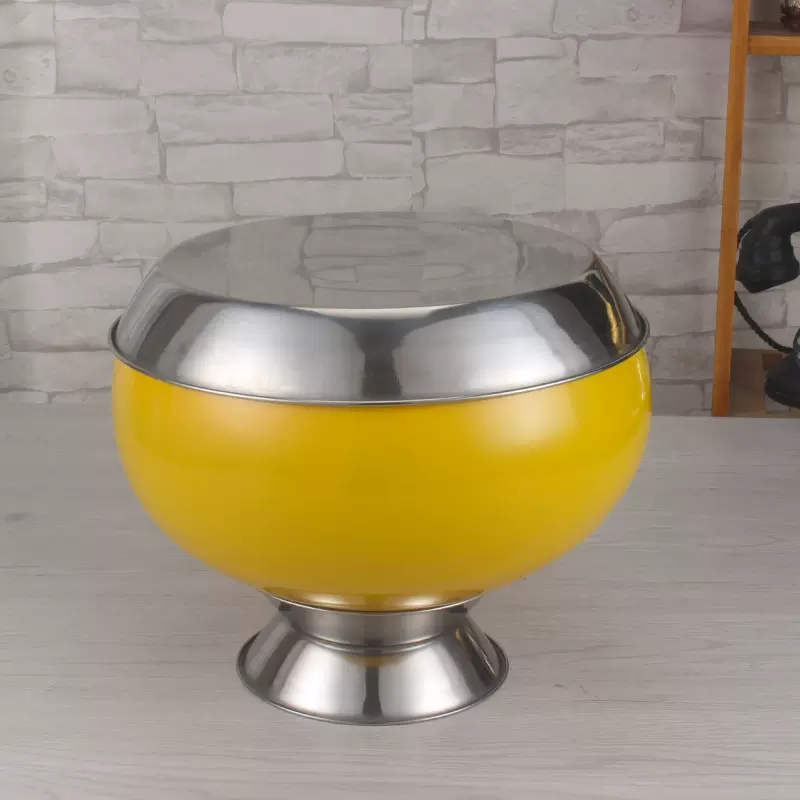 喷色不锈钢佛钵泰国僧钵单层8寸黄色和尚碗带盖行僧修行化缘佛钵
