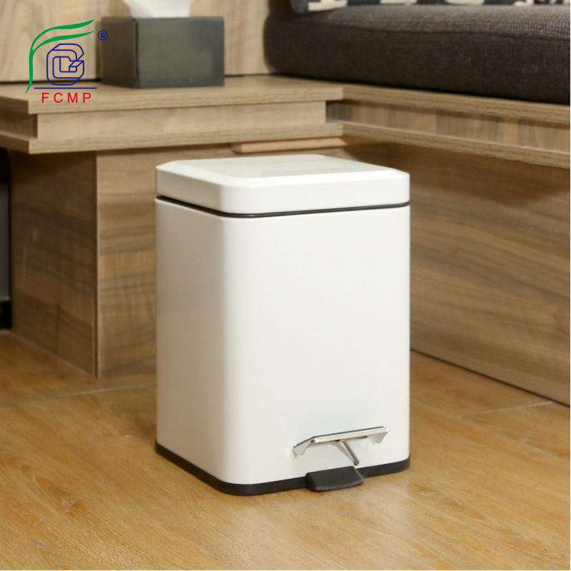 Creative Trash Can with Lid, Foot-Operated, Silent, Slow-Lowering, Small Size for Home Use in Living Room, Bedroom, Bathroom, Indoor