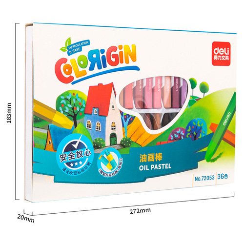 Deli oil pastels 12 colors 18 colors 24 colors 36 colors children's painting oil pastels art crayon brushes do not dirty your hands