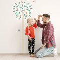 Y1711新款彩色小鸟树身高贴墙贴画 儿童房幼儿园创意装饰墙贴纸