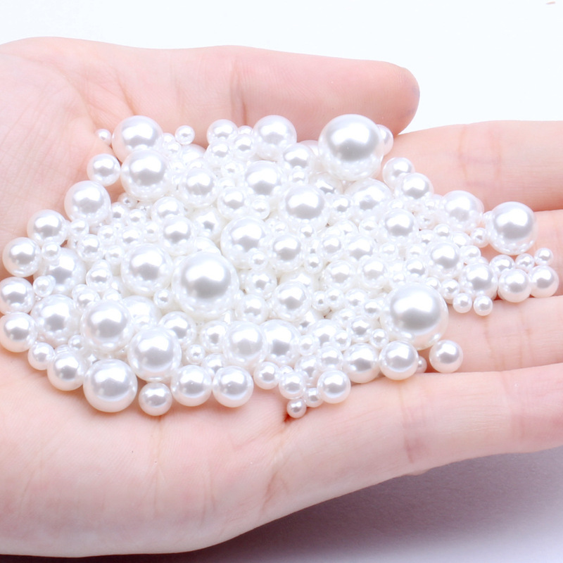 Small Bag 1.3-18mm Simulated High-Gloss Non-Porous Pearl Abs Loose Bead Accessories Decorative Round Wedding Pearl DIY Beads