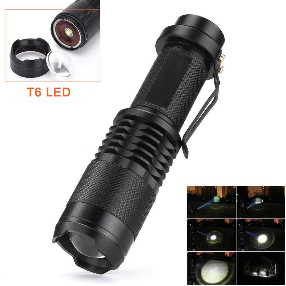 Cross-border selling SK98 flashlight t6 strong light charging led zoom long-range flashlight aluminum alloy mini flashlight