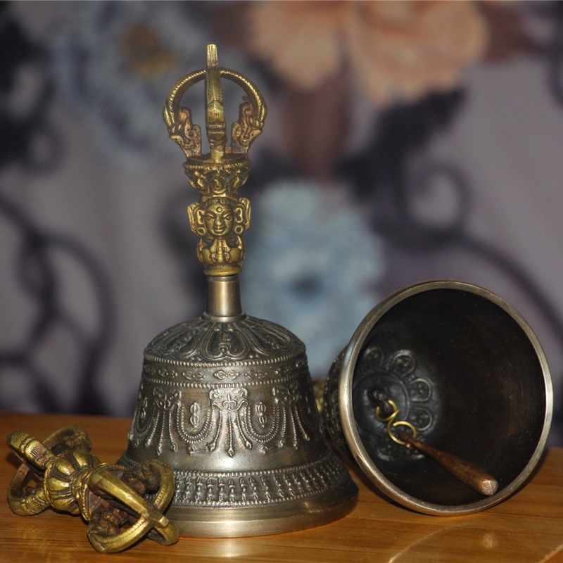 尼泊尔手工五股金刚铃杵西藏民族乐器青铜摇铃铛法铃碰钟