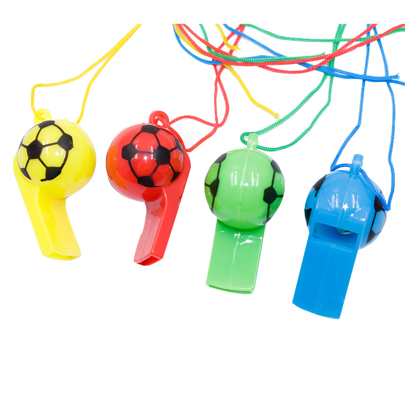 Copa del Mundo silbato de fútbol plástico Smiley silbato árbitro silbato regalo de los Niños Accesorios de alegría juguetes puesto