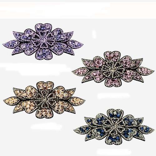 New Korean fashion hairpin for women, elegant rhinestone back head hair top clip, mother's hairpin spring clip