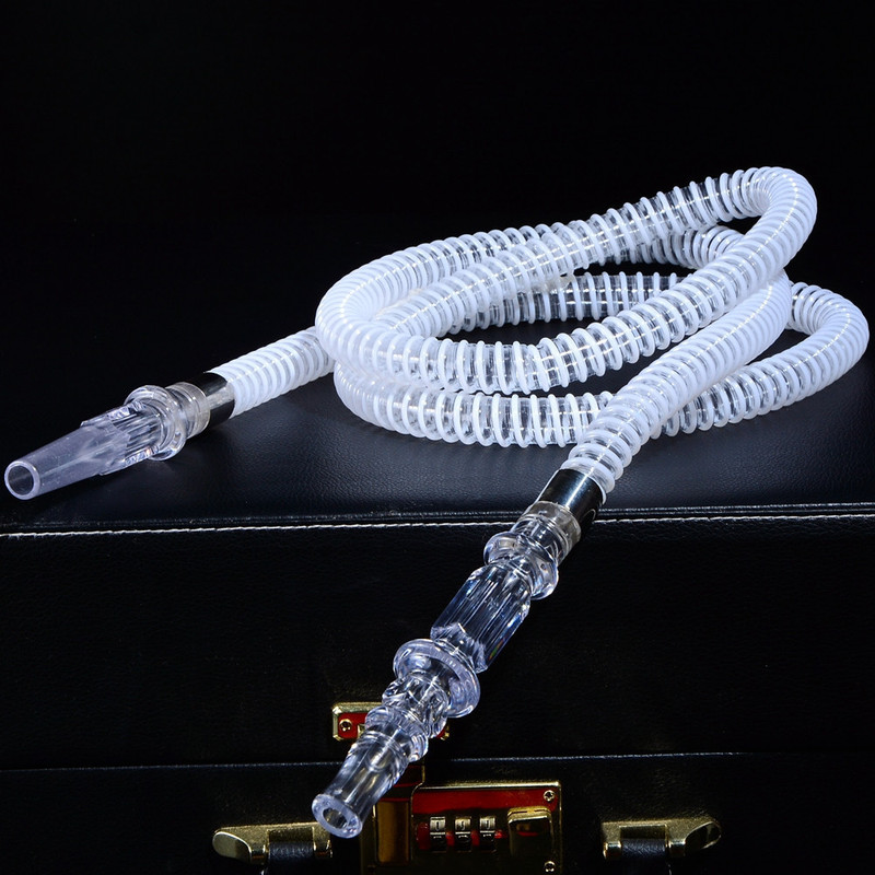 Spot Arabian Hookah Hookah Winding Tube 1.8m Meter White Tube Black Telescopic Tube Cigarette Holder Big Head Accessories