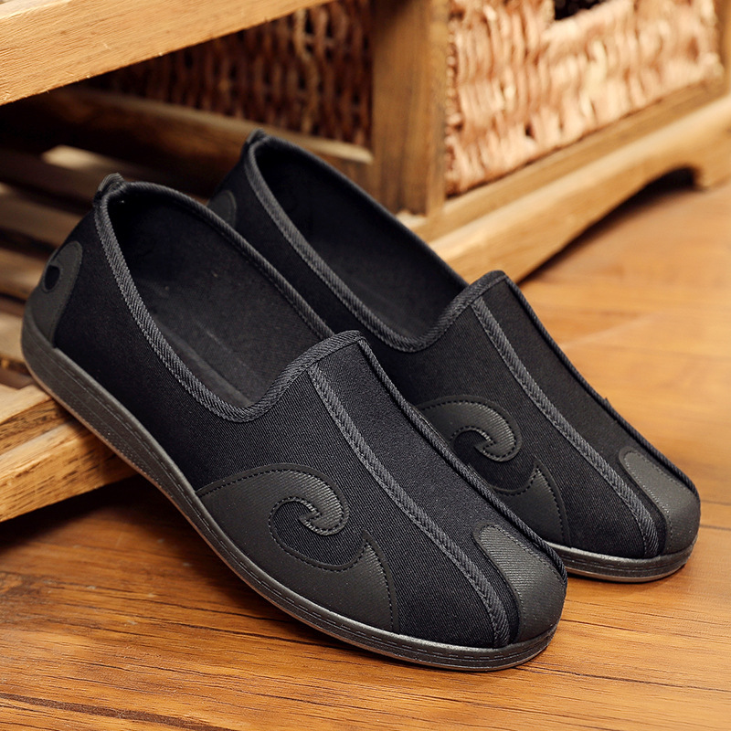 Retro Old Beijing Cloth Shoes Men's Guofeng Xiangyun Meditation Shoes Low-top Ethnic Embroidered Lazy Shoes Spilled Shoes