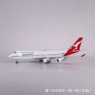 47cm带灯澳大利亚航空波音747客机民航飞机模型仿真QantasAirways