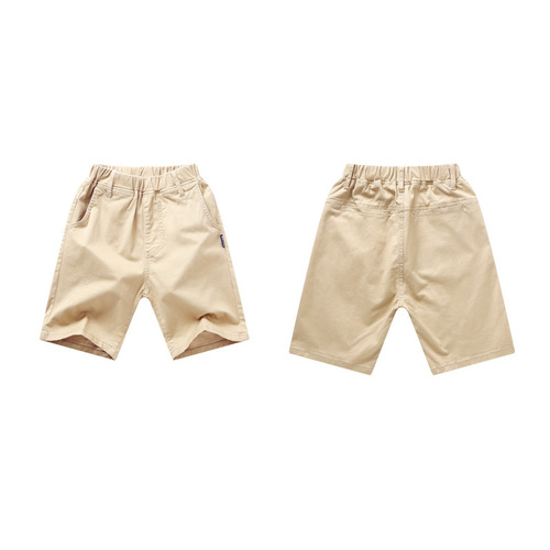 中大男童休闲弹力短裤儿童松紧腰小孩七分中裤加大加肥夏薄款代发