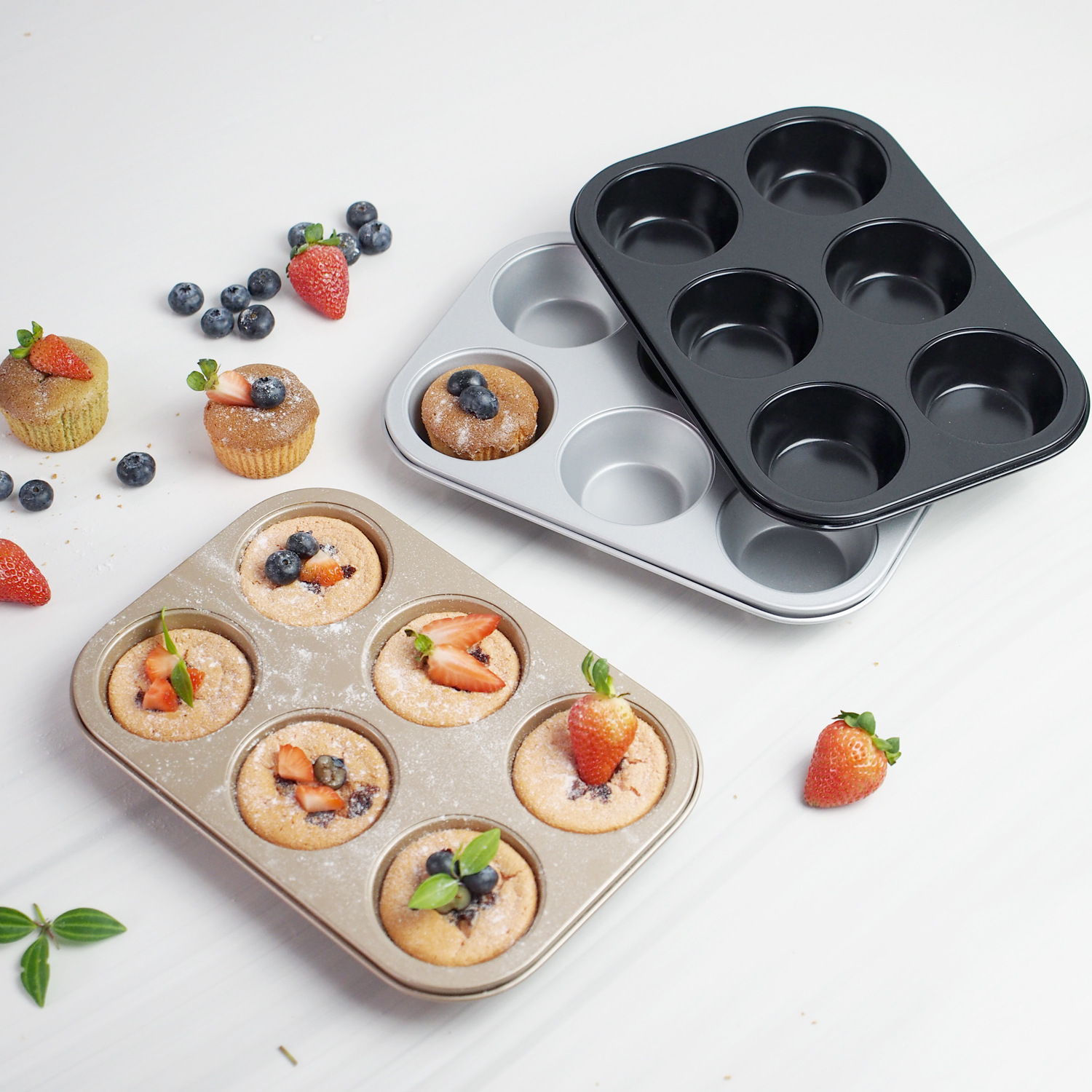 The same non-stick coating baking pan muffin cup cake mold 6 cup cake baking donut tart