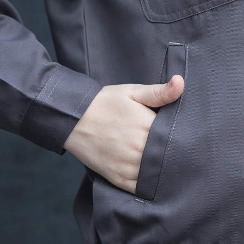 Polyester silk orange pocket spring and autumn long-sleeved labor insurance work clothes suit men and women engineering clothes sanitation auto repair clothes work clothes