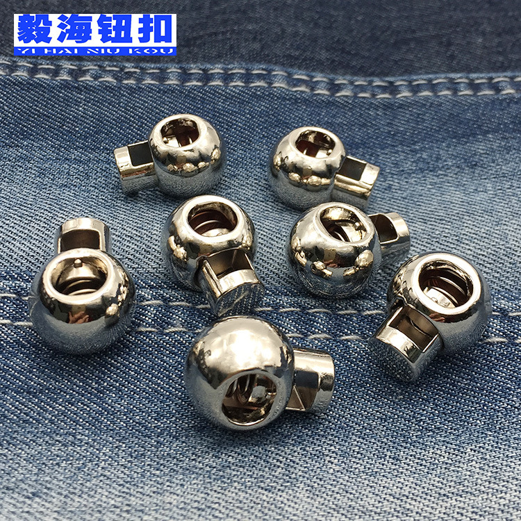 厂家批发金属绳扣吊钟 金属银色单孔弹簧帽绳扣 松紧调节扣卡绳扣
