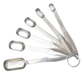 不锈钢量勺6件套料理勺匙烘焙带刻度计量调味匙六件套量杯量具