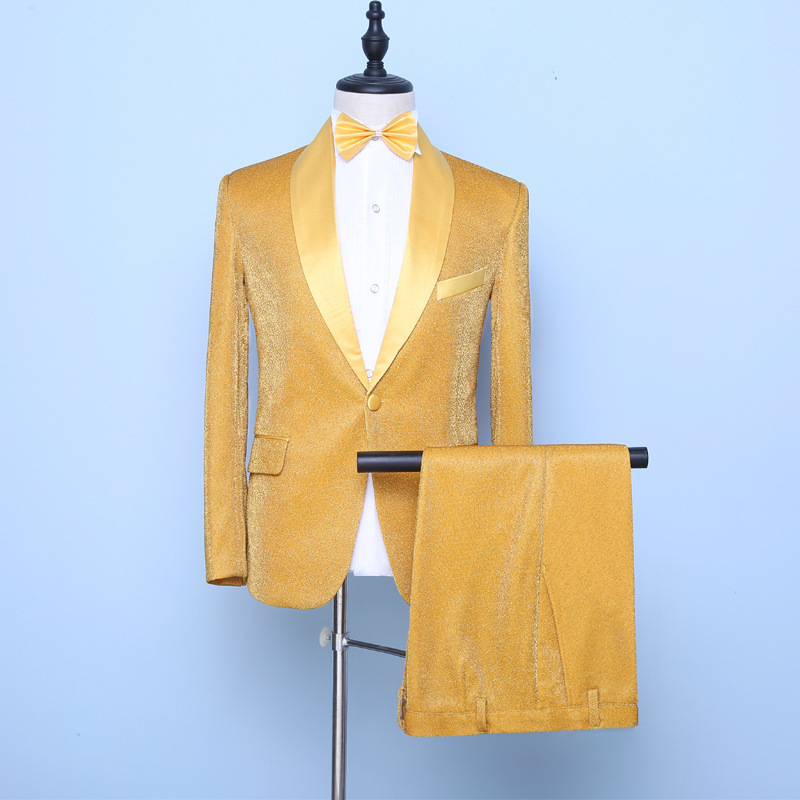 New Slim-fit Fashion Corduroy Men's Casual Suit Two-piece Jacket Casual Gold Velvet Suit Set Men New Slim-fit Fashion Corduroy Men's Casual Suit Two-piece Jacket Casual Gold Velvet Suit Set Men