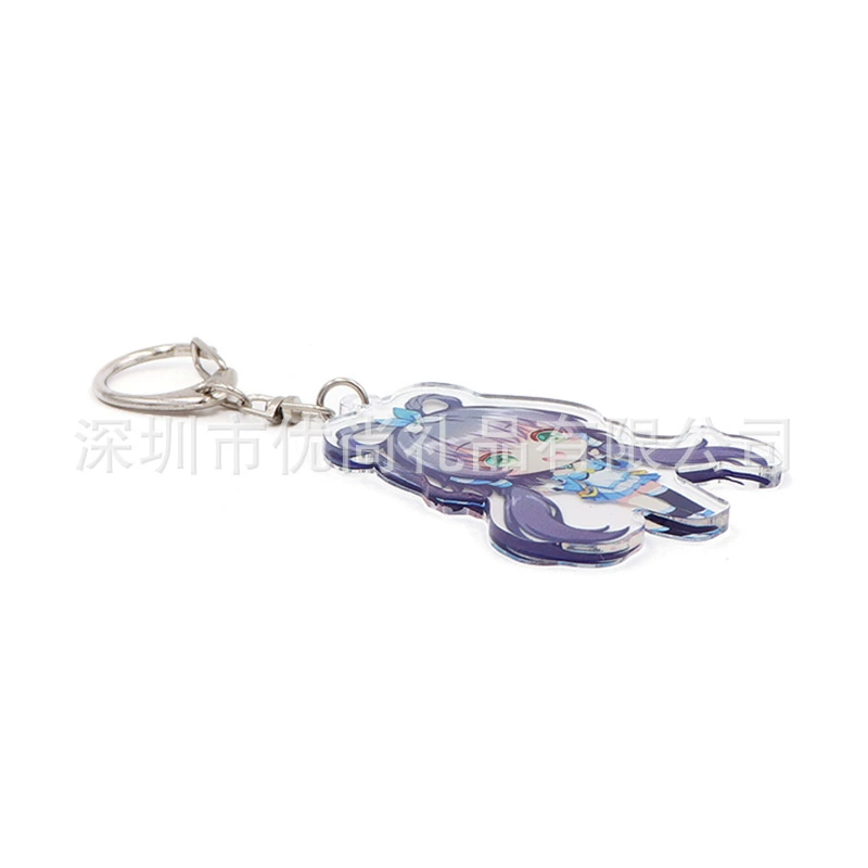 Creative acrylic transparent double-sided cartoon keychain for keys, custom-made