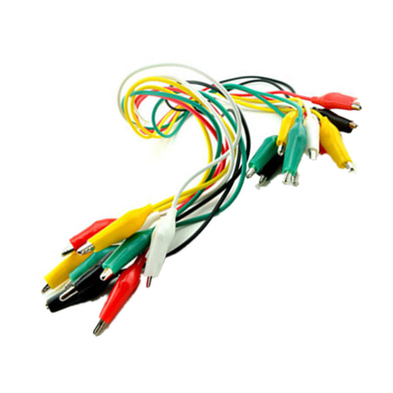 厂家直销 小号测试线 鳄鱼夹 连接线 5种颜色 10根 长50CM 彩色线