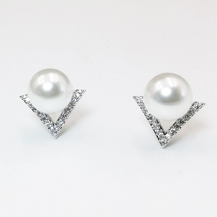 Серебряные серьги из жемчуга, образец 925