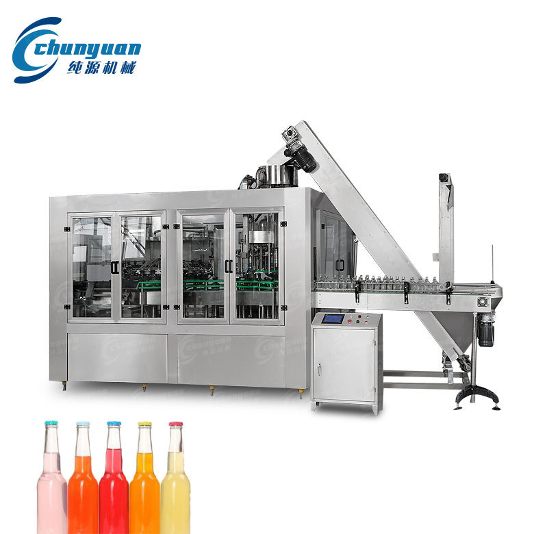 厂家供应玻璃瓶橙汁饮料灌装机果汁饮料灌装设备玻璃瓶饮料机械