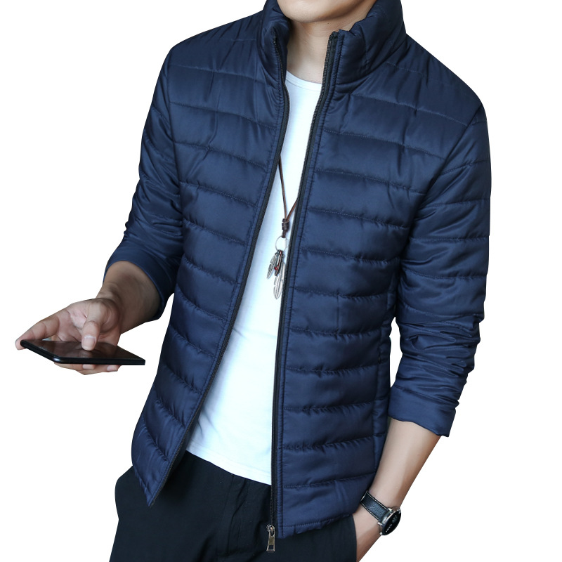 Venta al por mayor de los hombres Chaqueta corta de cuello alto de algodón-acolchado chaqueta caliente delgada de invierno engrosada Chaqueta de algodón acolchado ropa de los hombres