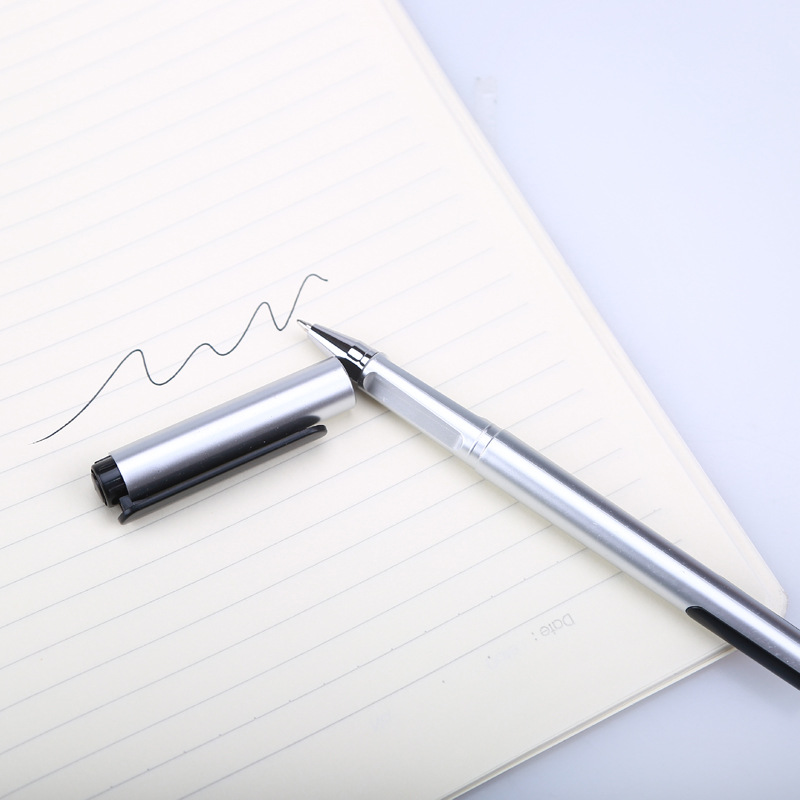 Nuevo 699 pluma de gel pluma de publicidad personalizada pluma de agua negro negocio Hotel Impresión logotipo de pintura de metal pegamento en aerosol