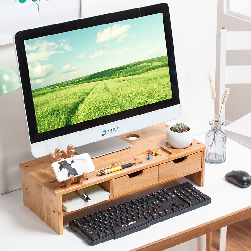 Computer Monitor Screen Raising Rack Base Desktop Keyboard Organizer Storage Rack Tray Bracket Lifting and Raising