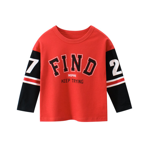 27kids brand children's clothing wholesale 2024 autumn new products boys' long-sleeved T-shirts and children's bottoming shirts for sale on consignment