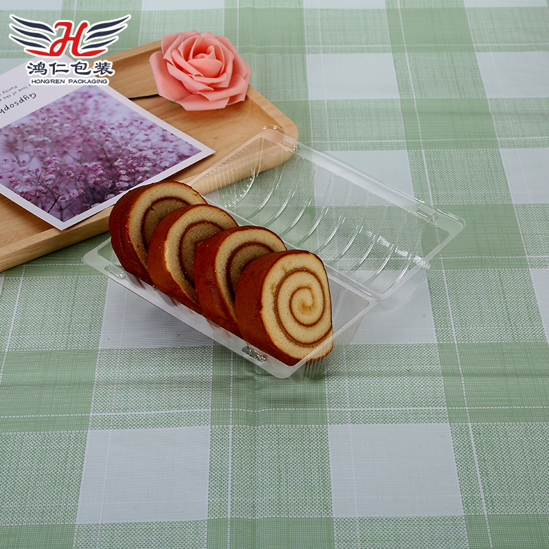现货月饼桃酥绿豆糕包装盒半圆筒西点一次性透明绿豆糕烘焙糕点盒