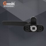 Сломанный мост алюминиевый дверь и ручка с окном.