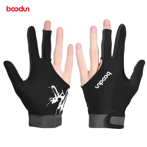BOODUN/Boton thin billiards three-finger gloves for men and women with fingerless breathable billiards gloves for left and right hands