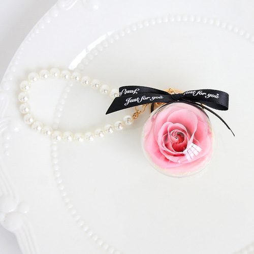 Preserved flower keychain car hanging finished flower ball bag hanging ornaments Valentine's Day gift souvenir Teacher's Day gift